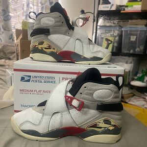 305368-101 Air Jordan 8 VIII Retro 2002 Bugs Bunny 5Y Womens 6.5 or 7 White Red
